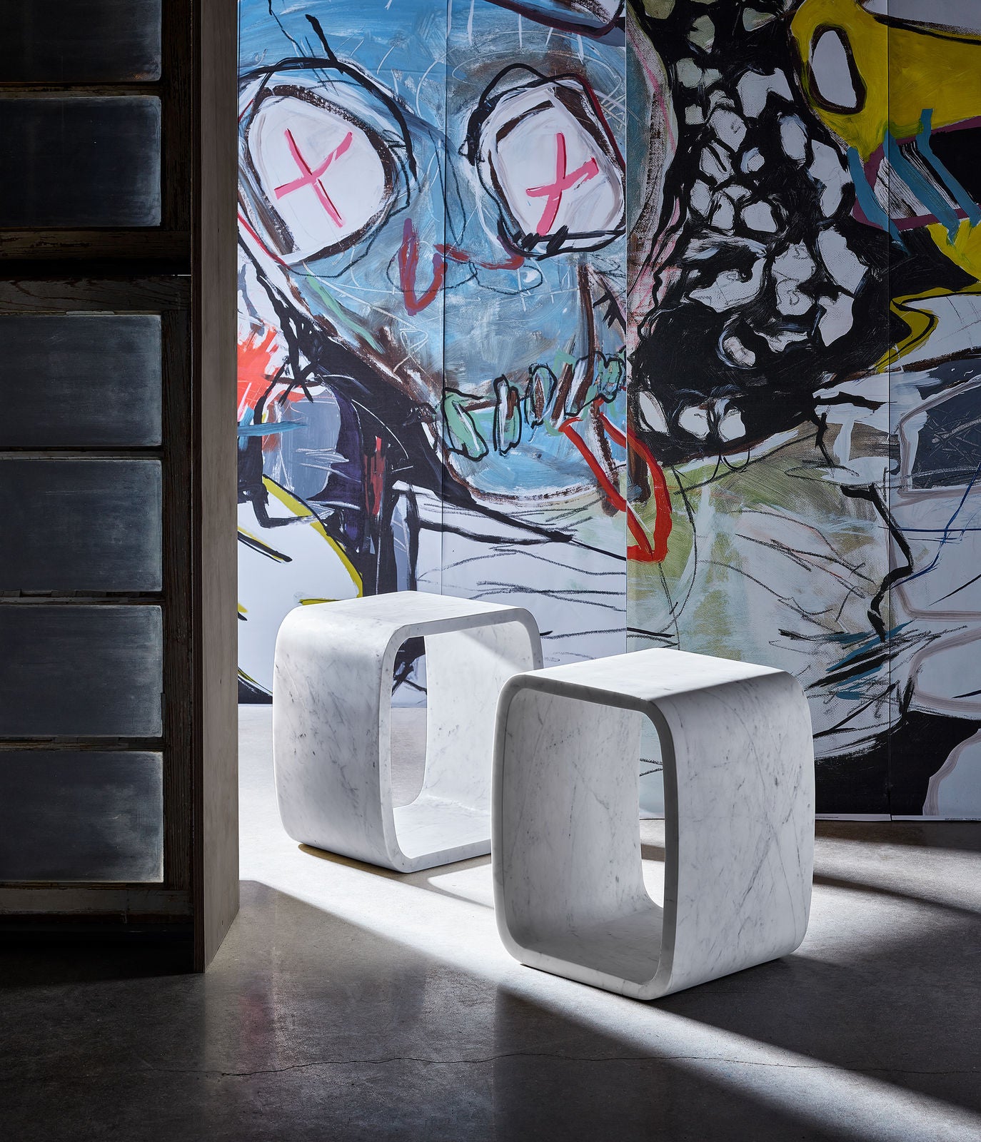 Cubist Solid Banswara Marble Side Table