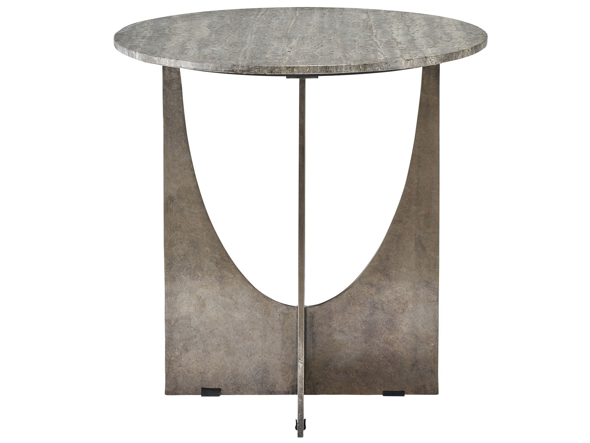 Curated Art Travertine Side Table