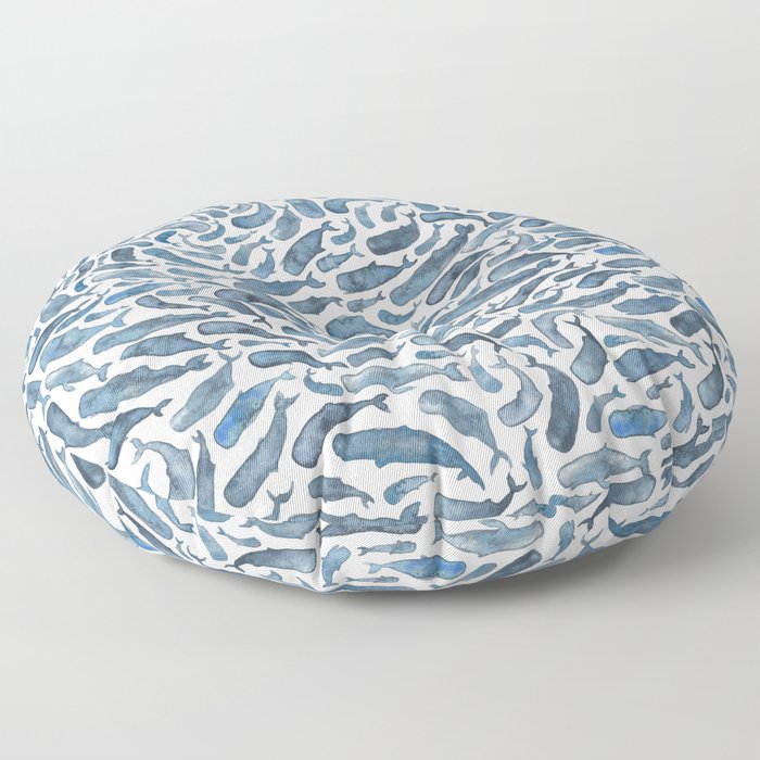 William The Whale Water Colour Floor Cushion