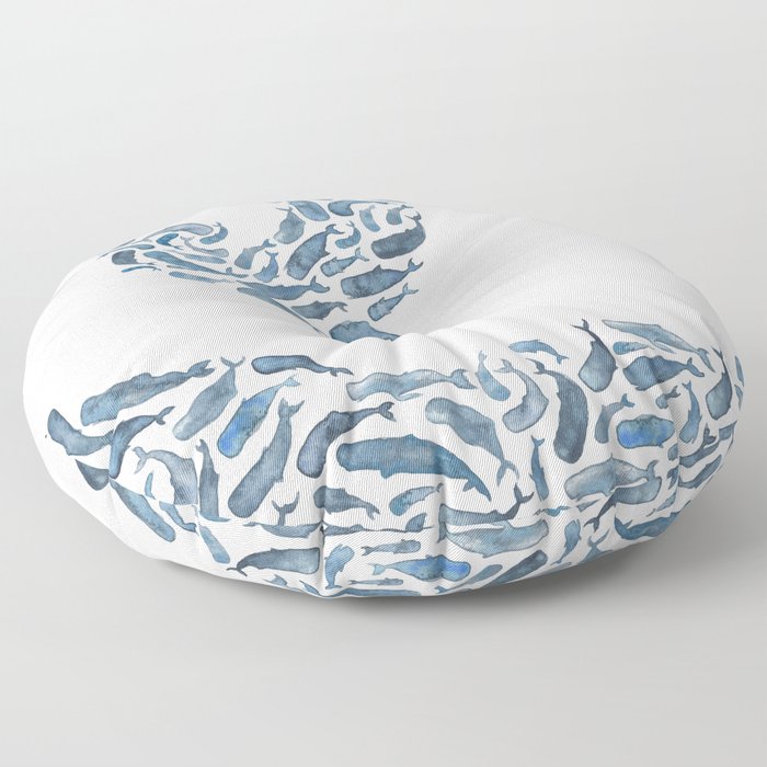 William The Whale Water Colour Floor Cushion